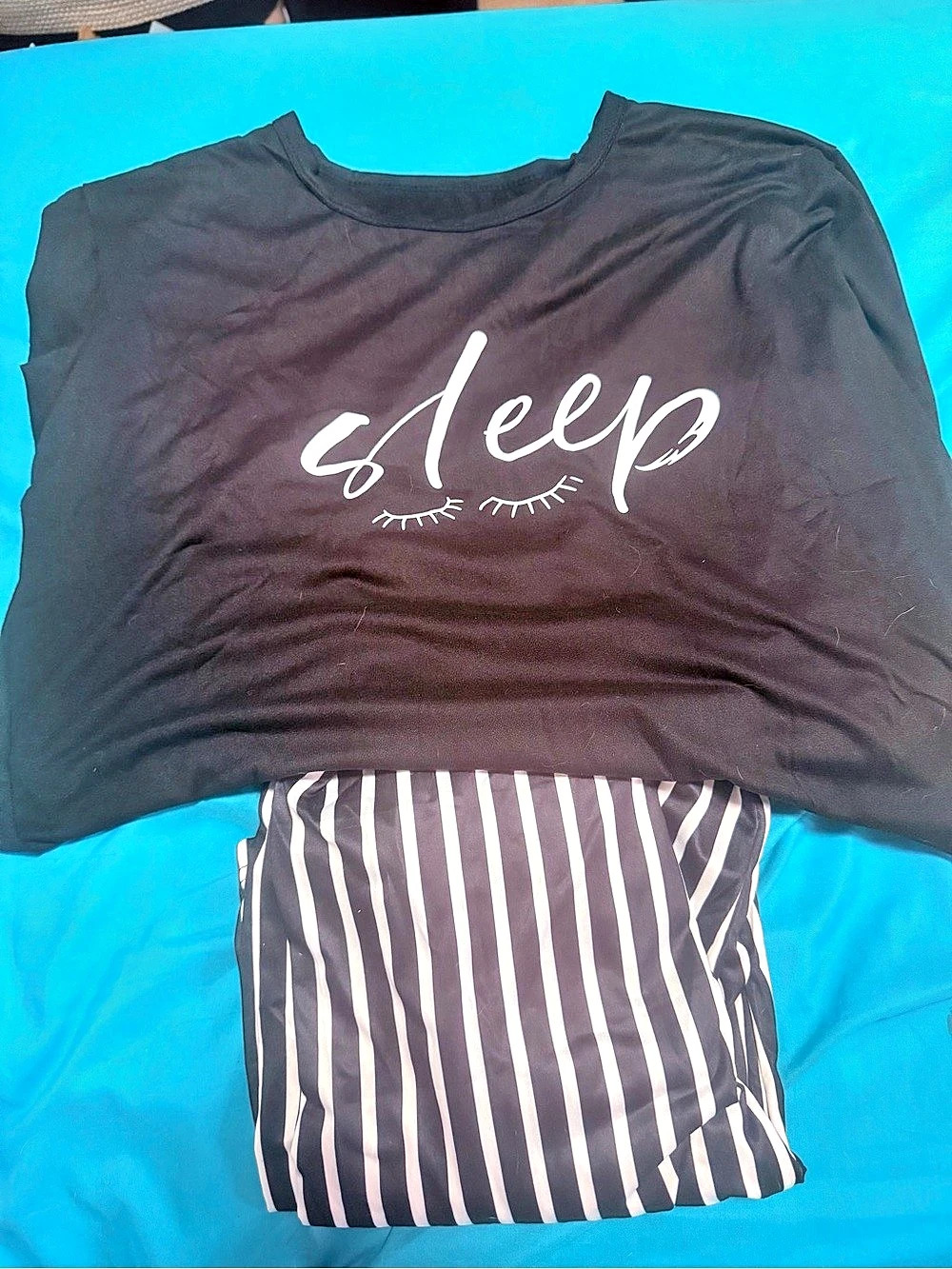 New Soft long sleeves Black & White Sleep Pajama Set XL
